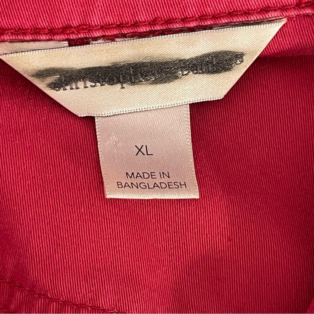 Christopher & Banks Red Denim Jacket Sz XL - Picture 3 of 5